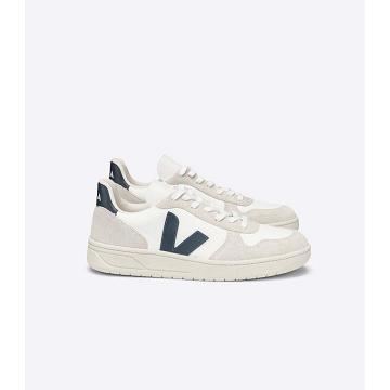 Veja V-10 B-MESH Women's Sneakers White/Blue | NZ 662QMA